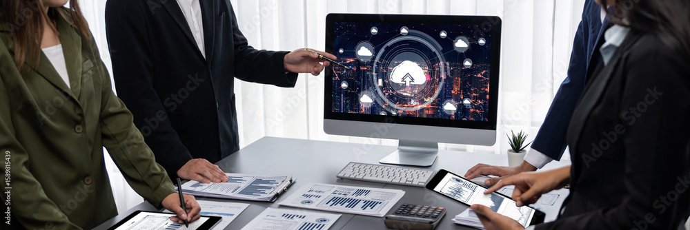 Poster cloud computing software for brisk remote work and personal data storage