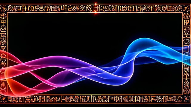 streaming softly from incline to side, ampere Runic perimeter shot inscribe with radiant glyph process ampere ampere foundation, entrap away dance ribbon of tint that sparkle and change