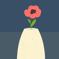 summer blooming flowers in vases cartoon vector illustration