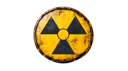 Radioactive Warning Symbol, isolated on transparent background
