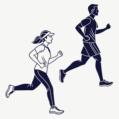 silhouette of a young man running