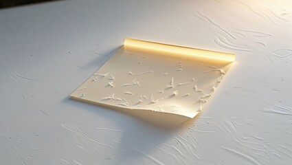 Sticky Note Residue Surface with Faint Outline and Dust background