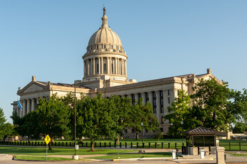 Early morning at the Oklahoma State Capitol Building.  Oklahoma city, OK, USA.