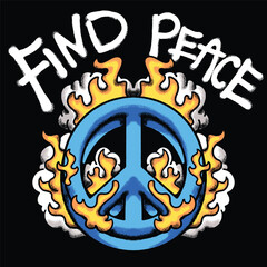 Flaming Peace Urban Streetwear Art