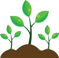Flat design sprout growth illustration