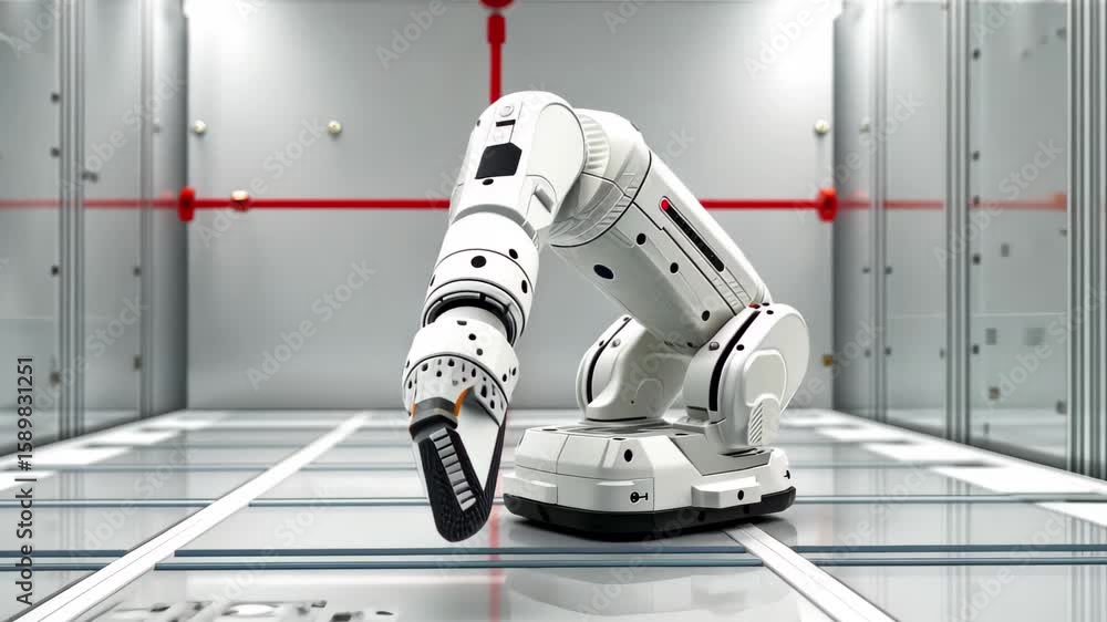 Aufkleber advanced robotic arm in a futuristic environment demonstrating precision movement and technology int