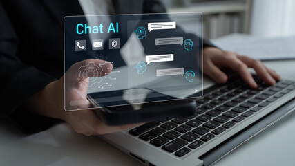 AI chatbot interface facilitates communication, chatbot, and AI interaction for automated user...