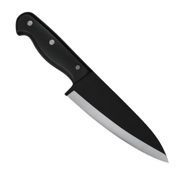 &ldquo;Modern Black Kitchen Knife with Textured Grip Handle&rdquo;.