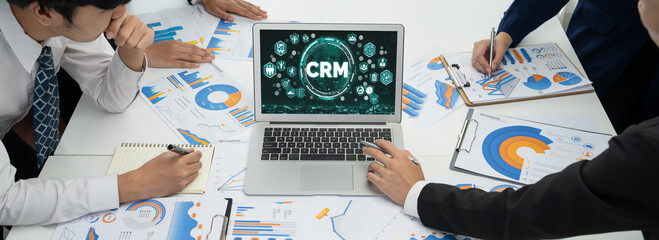 Customer relationship management system on brisk computer for CRM business and enterprise