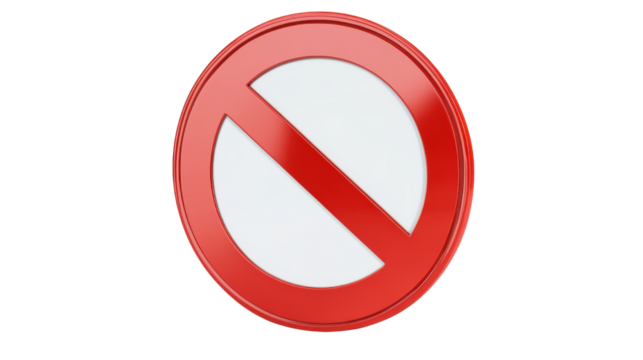 no entry sign on white background