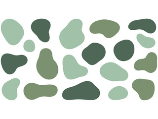 Green Camo Abstract Seamless Pattern &ndash; Organic Blob Shapes Military Camouflage Vector Background

