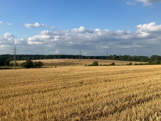 Abgeerntetes Kornfeld in Menden im Sauerland