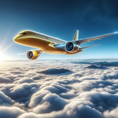 airplane in the clouds