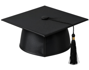 Isometric 3D Graduation Cap with Floating Tassel and Slight Tilt, Stylized Academic Icon, Isolated PNG