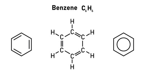 Fototapeta premium Chemical Structure of Benzene. Skeletal Formula.