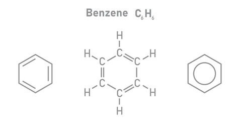 Chemical Structure of Benzene. Skeletal Formula.