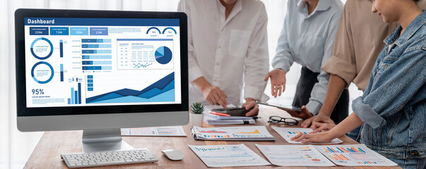 Business data dashboard provide business intelligence analytic for marketing strategy planning...