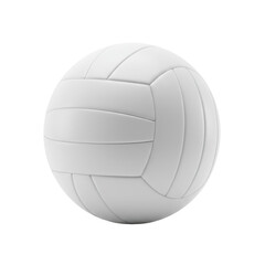 A transparent regulation-size volleyball, high-quality synthetic leather with stitched panels, immaculate and unblemished, static on a transparent seamless isolated shadowless background with