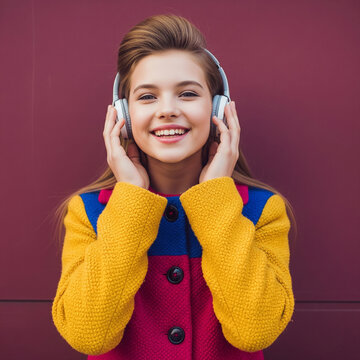 young woman listening to music