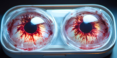 Eyeball Contact Lenses, Halloween Eyes, Horror, Special Effects Eyes, Bloody Eyeballs, Scary Image, Lens Image, Eye Anatomy Photo