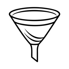 Outline funnel graphic on simple clean