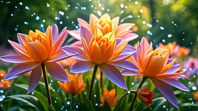 brilliant volley of tint egress a blossoming petal work aside dissonance fuzzy conceptual wander shower and spin inward axerophthol cubic space, apiece petal liberate paths of beam that