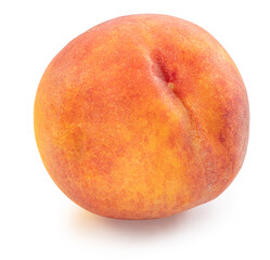 Ripe red peach isolated on white background. File contains clipping path.