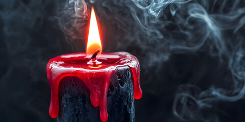 Burning Candle Image, Spooky Theme Photos, Melted Wax Design, Candlelight Photo, Dark Aesthetic Photos, Flame Image, Smoke Theme