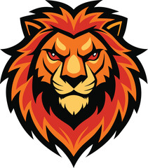 Fierce lion head mascot logo with wild mane and bold design