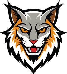Fierce lynx head mascot logo with dynamic fur flares © Crazy Dreamy Boy