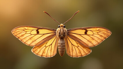 Fototapeta premium single majestic moth antenna dominates frame delicate curves intricate scales revealed focus soft warm