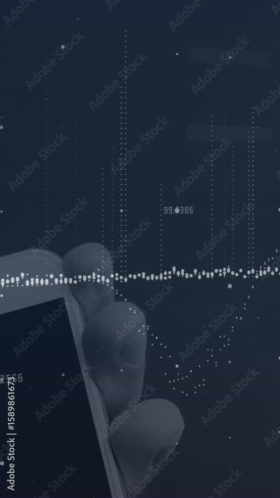 Aufkleber animation of financial data processing over payment terminal
