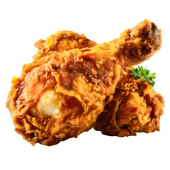 Crispy fried chicken on transparent background