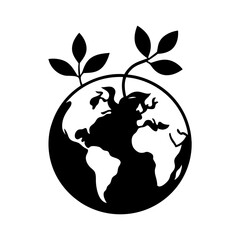 outline vector illustration of earth inside a pair