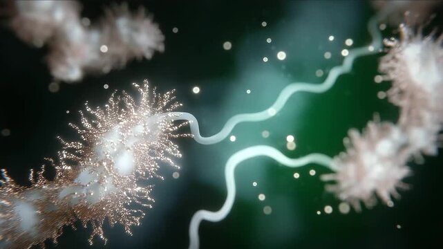 Animated enzyme patterns on micro surface with luminous digestion trails