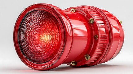 Chic 3D red siren alert icon in cartoon style  
