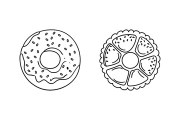 Sprinkle donut and segmented pastry sprinkles sweet