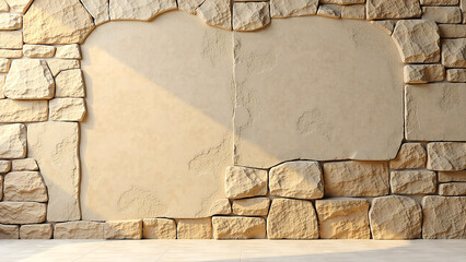weathered stone wall stretches across frame rugged texture warm tones evoking centuries history soft