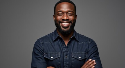 Obraz premium Confident Portrait of a Smiling Black Man 