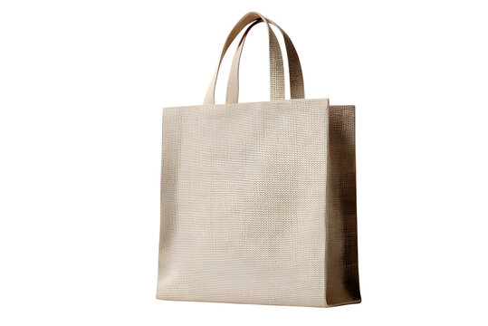 Eco-friendly jute shopping bag with neutral tone displayed upright for branding mockups and packaging visuals - Powered by Adobe