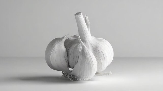 Close-up shot of a garlic bulb on a table, great for food or cooking related use