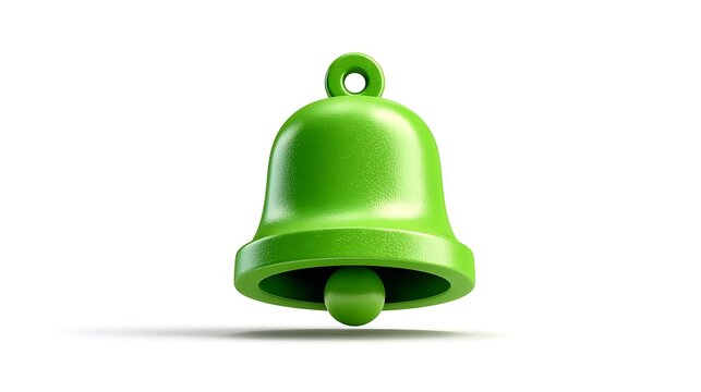 Vibrant 3D bell icon on white cartoon plastic style  
