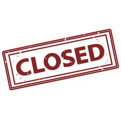 Red closed stamp. Horizontal composition