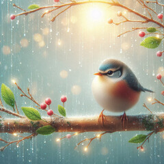 Branches And Bird Background