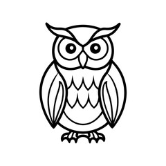 owl line art vector illustration