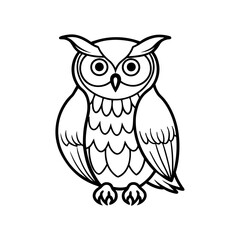 owl line art vector illustration
