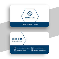 Horizontal business card with front and back presentation.