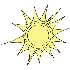 Radiant yellow sunburst vector with sharp angular rays