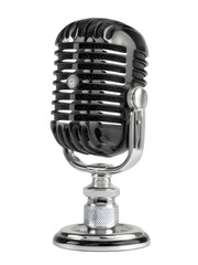 Vintage microphone mic on transparent background