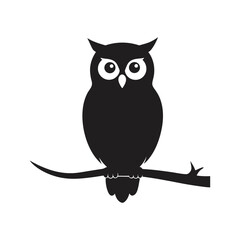 owl perched on a branch vector art